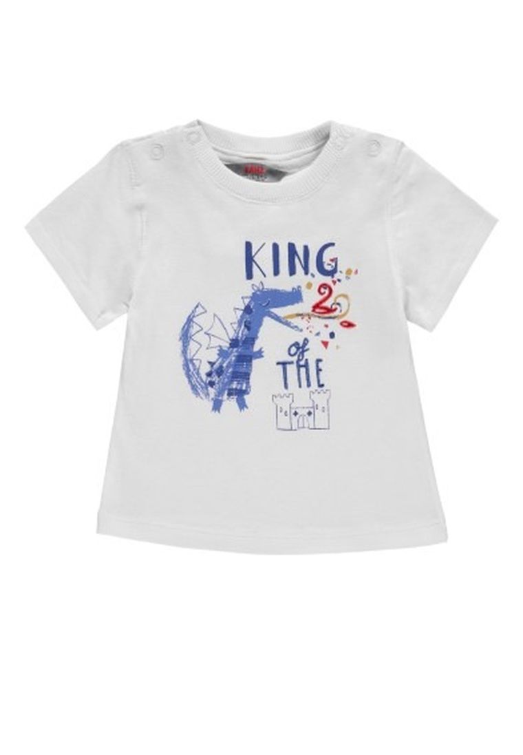 T-shirt chłopięcy, biały, Kanz