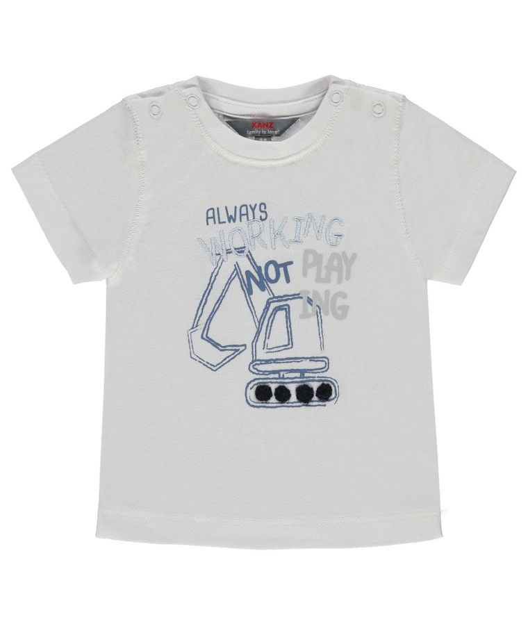 T-shirt chłopięcy, biały, Kanz