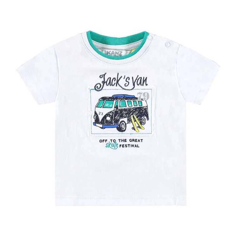 T-shirt chłopięcy, biały, Kanz