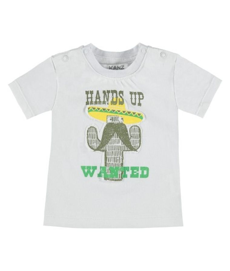 T-shirt chłopięcy, biały, Kanz
