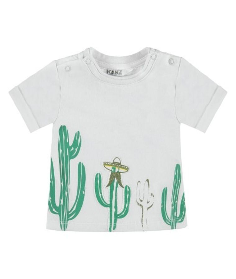 T-shirt chłopięcy, biały, Kanz