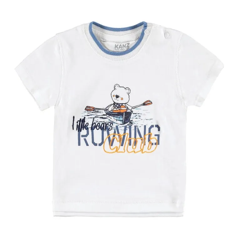 T-shirt chłopięcy, biały, Kanz