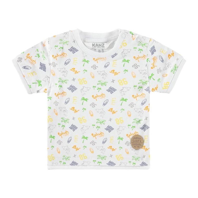 T-shirt chłopięcy, biały, Kanz