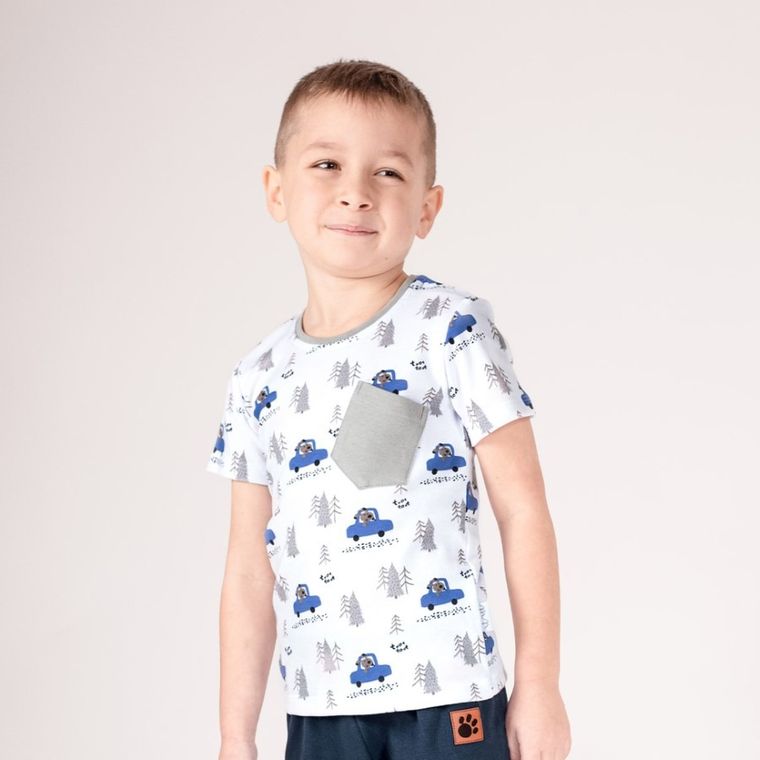 T-shirt chłopięcy, biały, Nicol