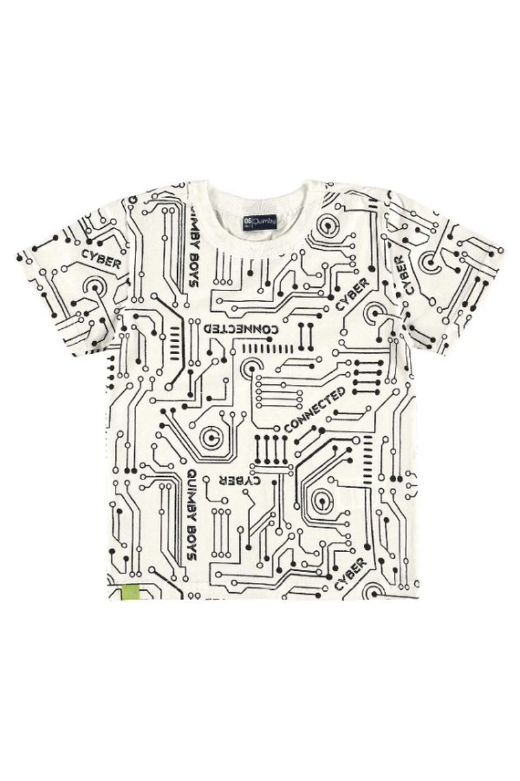 T-shirt chłopięcy, biały, Quimby