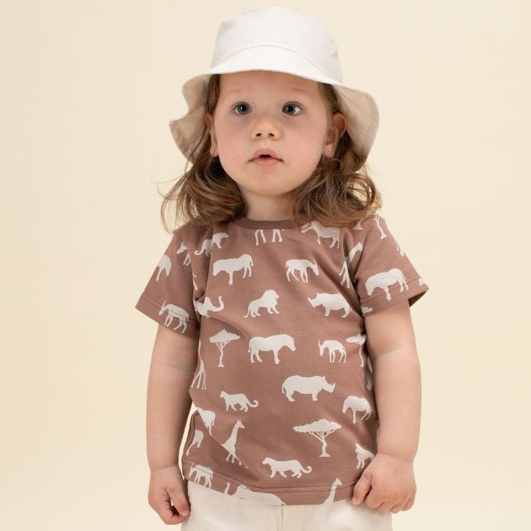 T-shirt chłopięcy, brązowy, Pinokio