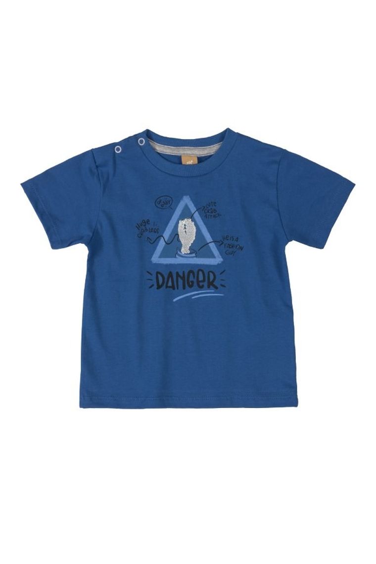 T-shirt chłopięcy, ciemnoniebieski, Up Baby