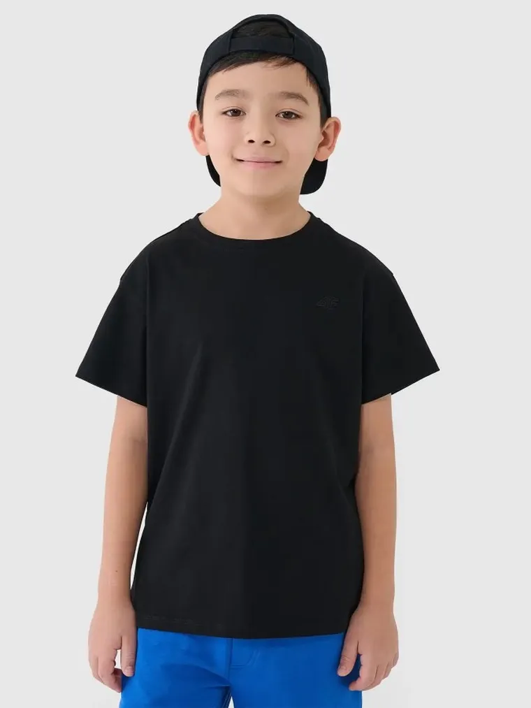 T-shirt chłopięcy, czarny, 4F