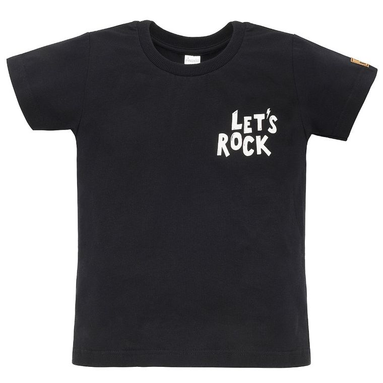 T-shirt chłopięcy, czarny, Pinokio