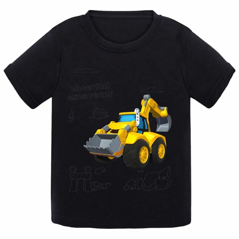 T-shirt chłopięcy, czarny, Tup Tup