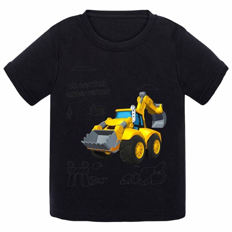 T-shirt chłopięcy, czarny, Tup Tup