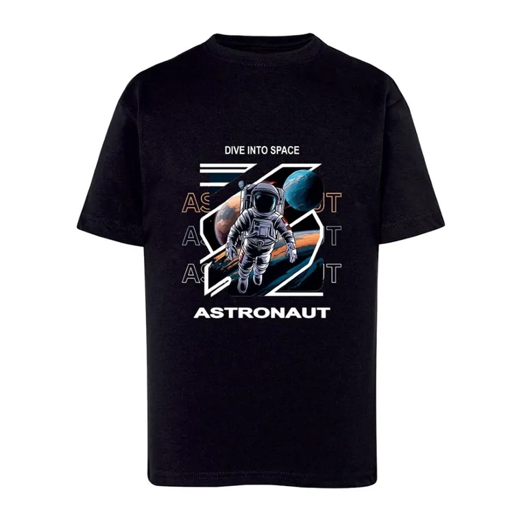 T-shirt chłopięcy, czarny, Tup Tup