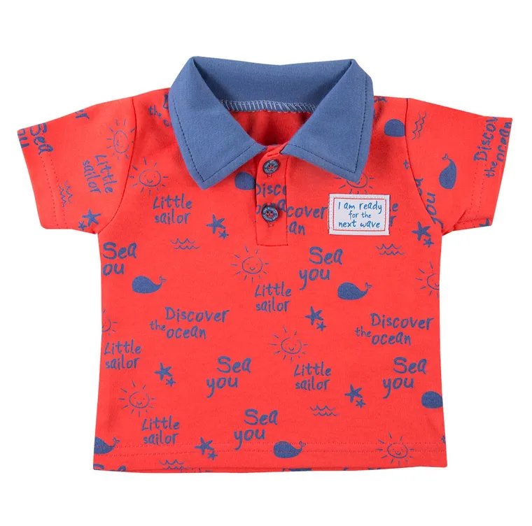 T-shirt chłopięcy, czerwony, Eevi