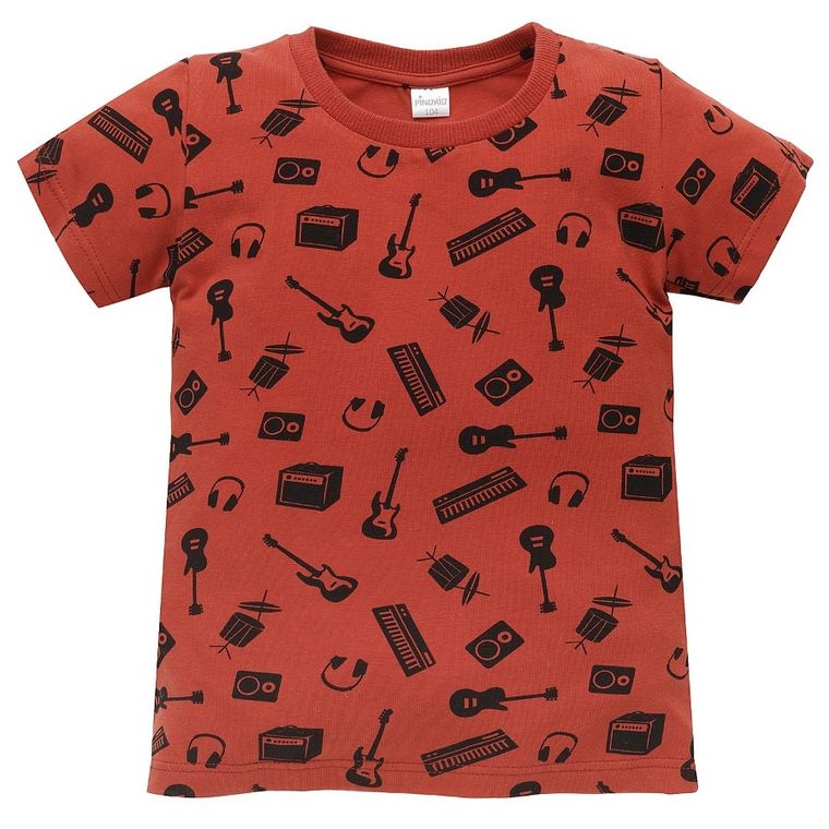 T-shirt chłopięcy, czerwony, Pinokio