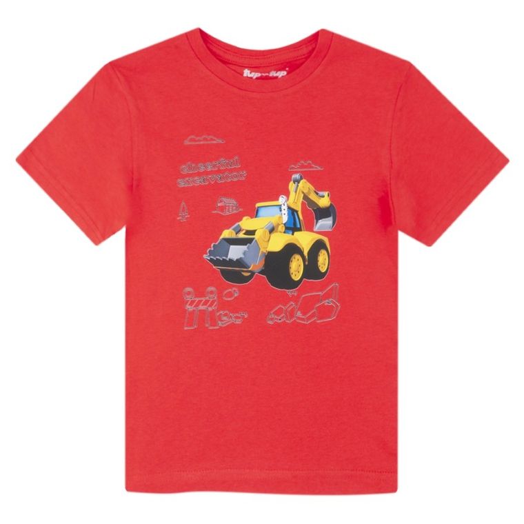 T-shirt chłopięcy, czerwony, Tup Tup