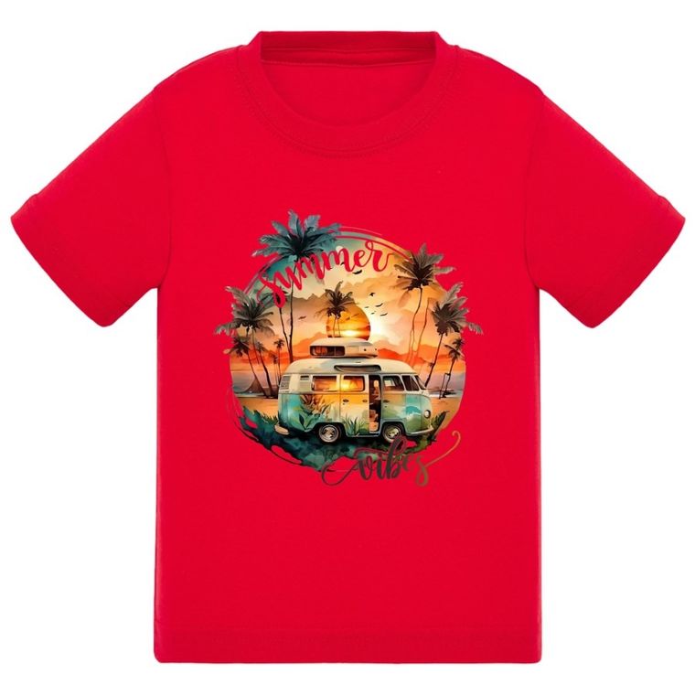 T-shirt chłopięcy, czerwony, Tup Tup