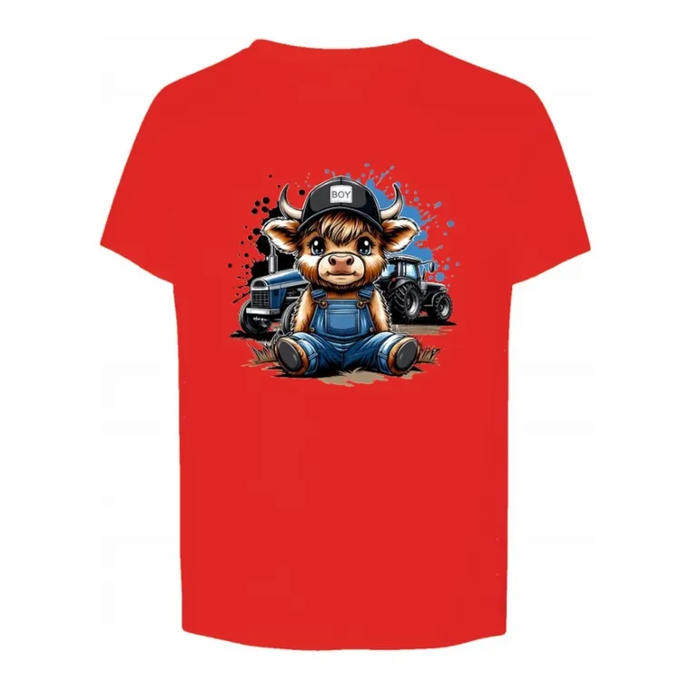 T-shirt chłopięcy, czerwony, Tup Tup