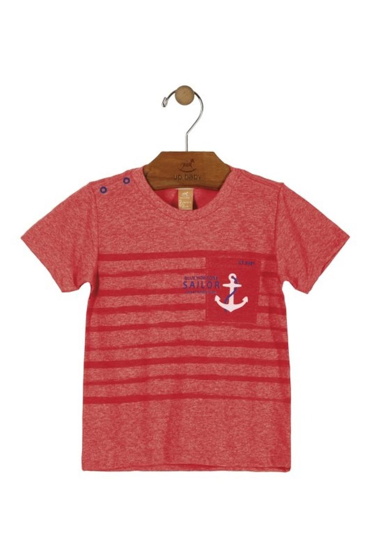 T-shirt chłopięcy, czerwony, Up Baby