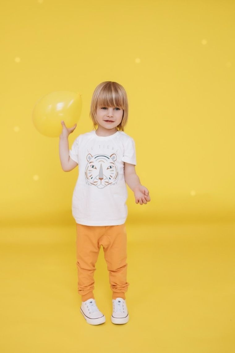 T-shirt chłopięcy, ecru, Pinokio