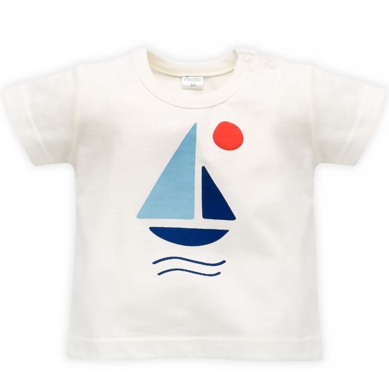 T-shirt chłopięcy, ecru, Sailor, Pinokio