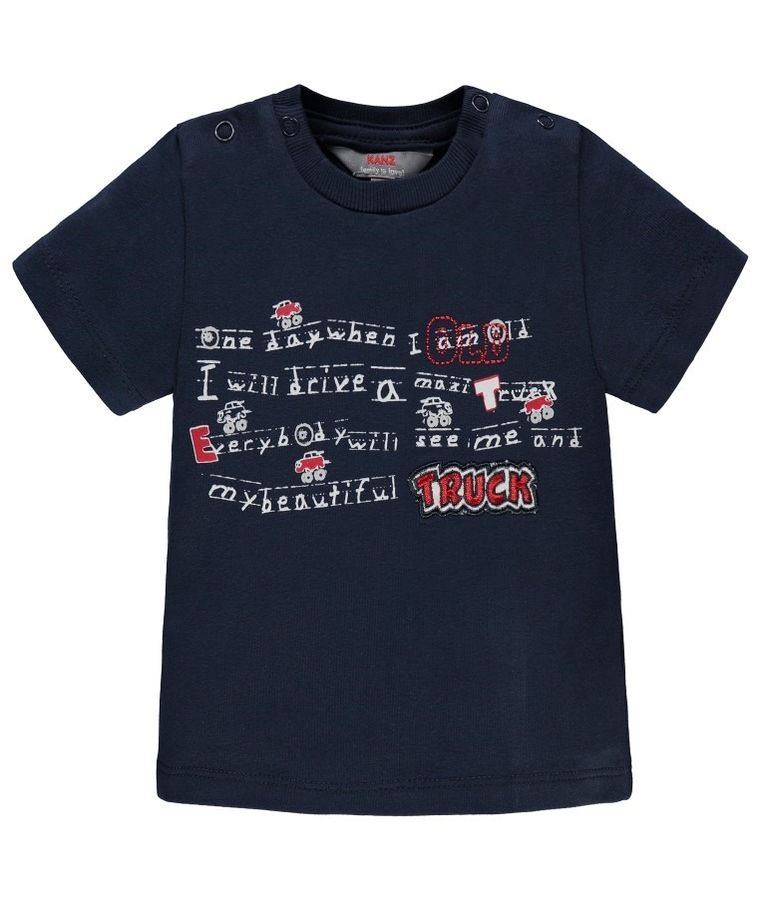 T-shirt chłopięcy, granatowy, Kanz