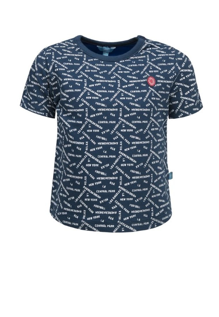T-shirt chłopięcy, granatowy, Lief