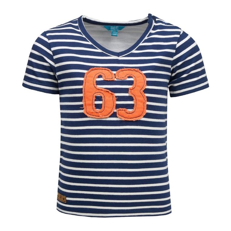 T-shirt chłopięcy, granatowy, Lief