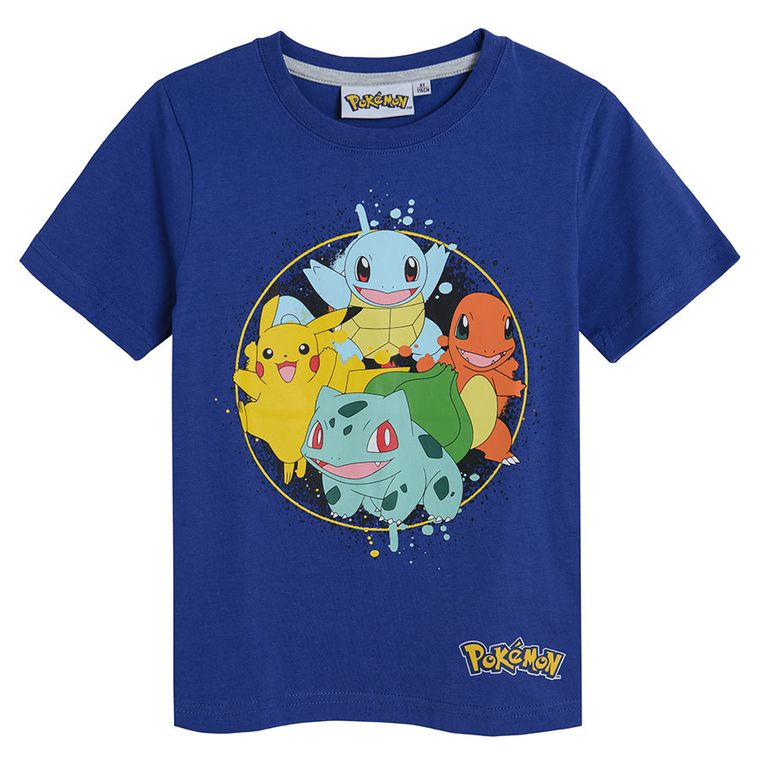 T-shirt chłopięcy, granatowy, Pokemon