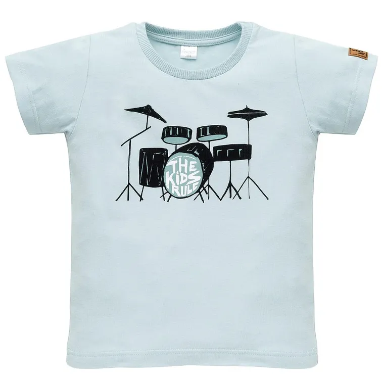 T-shirt chłopięcy, niebieski, Pinokio