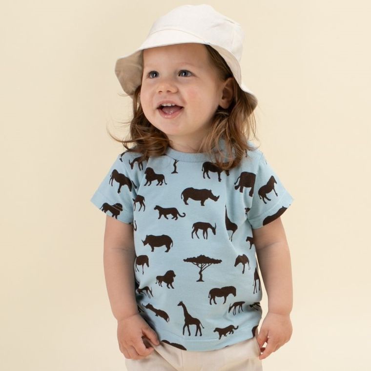 T-shirt chłopięcy, niebieski, Pinokio