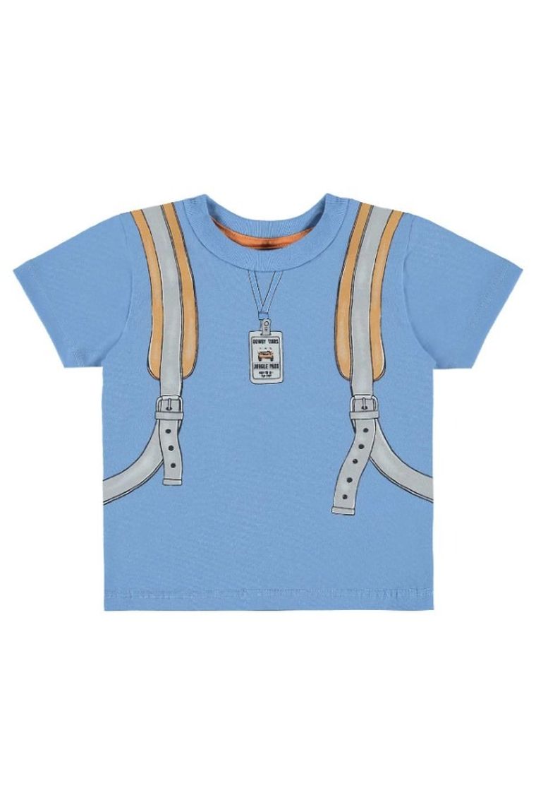 T-shirt chłopięcy, niebieski, Quimby