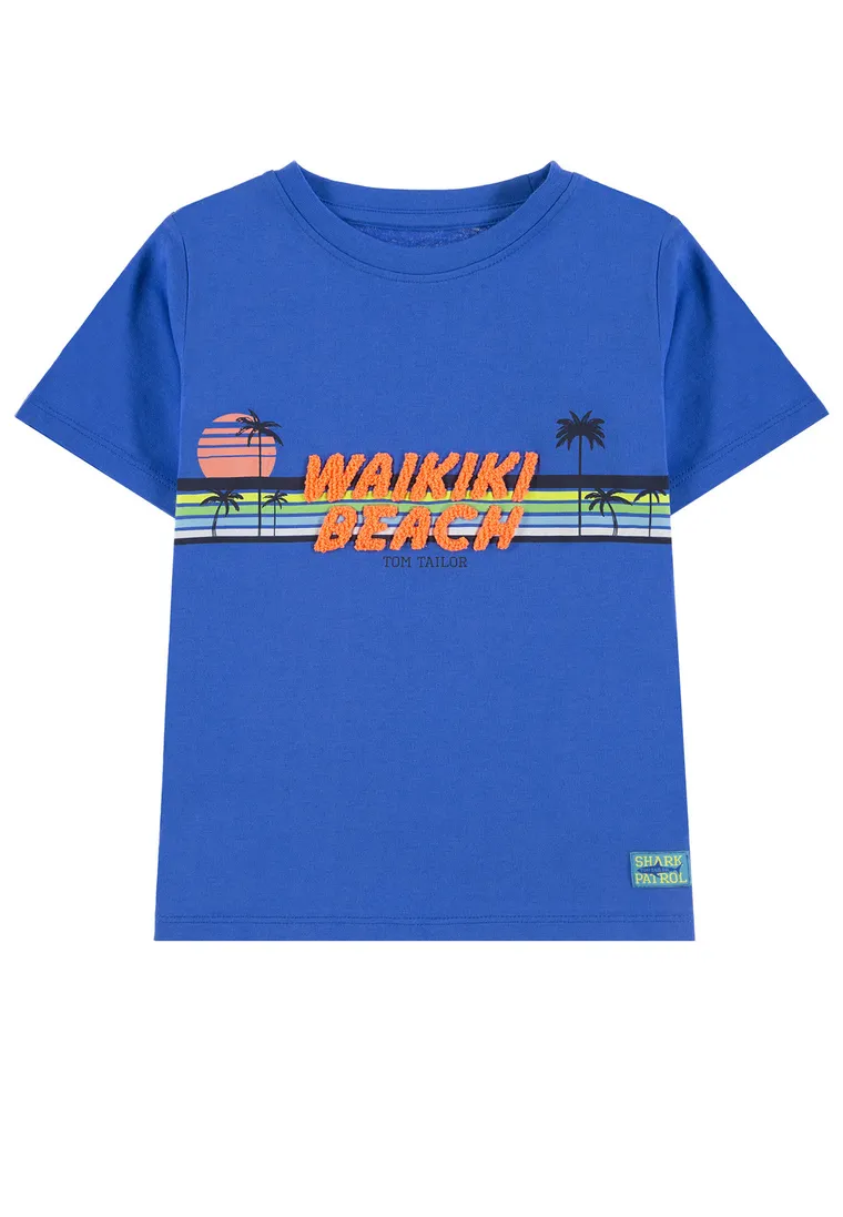 T-shirt chłopięcy, niebieski, Tom Tailor