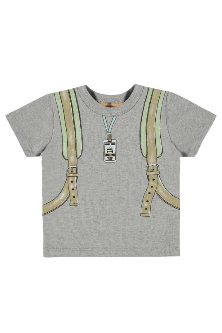 T-shirt chłopięcy, szary, Quimby