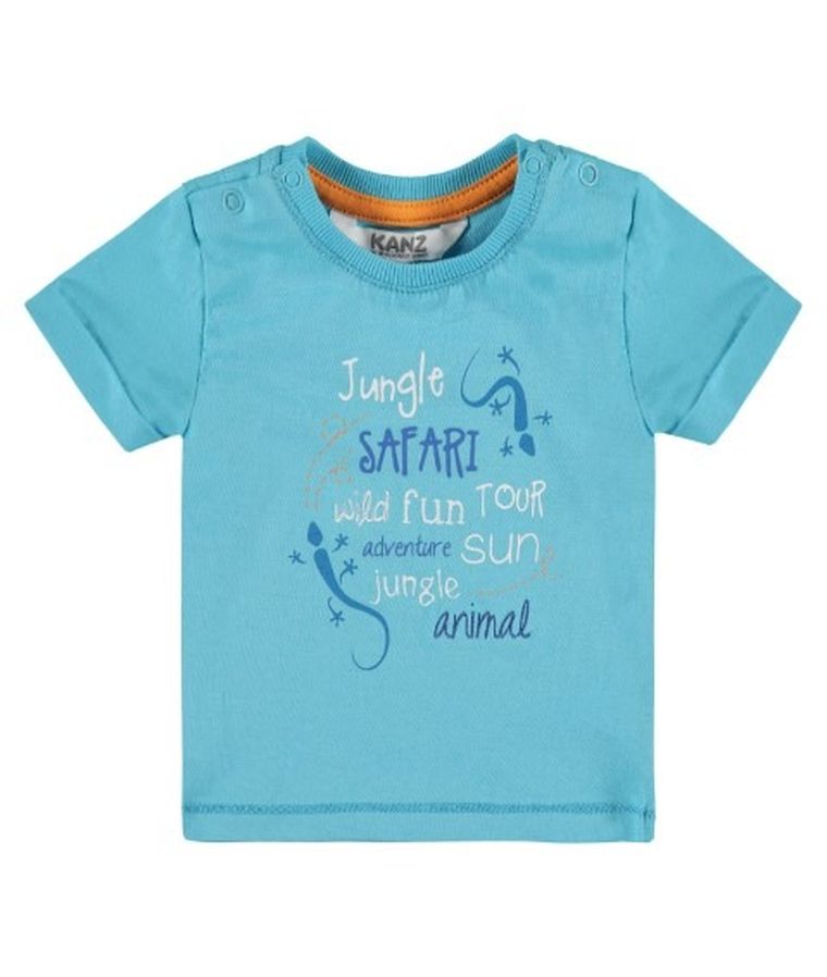 T-shirt chłopięcy, turkusowy, Kanz