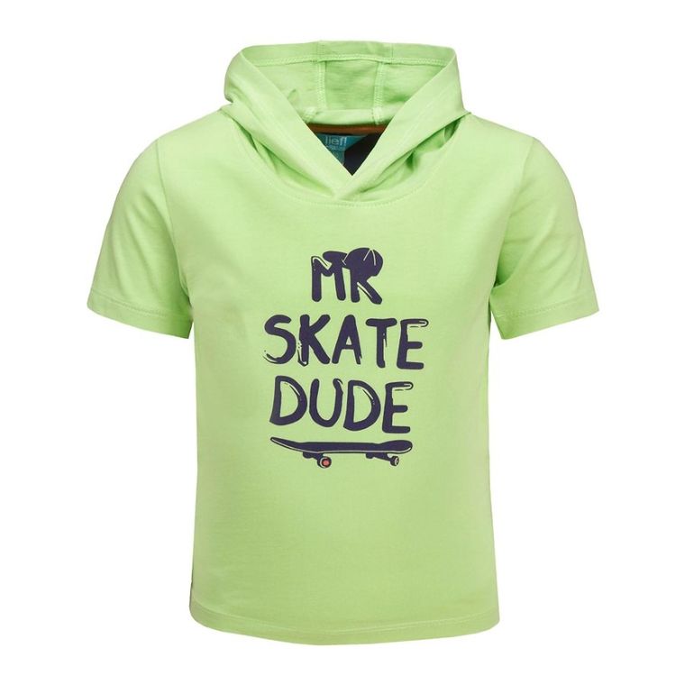 T-shirt chłopięcy z kapturem, zielony, Lief