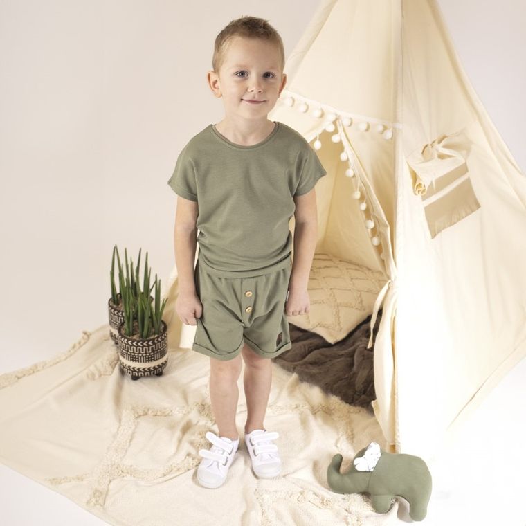 T-shirt chłopięcy, zielony, Nicol