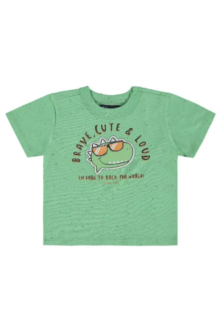 T-shirt chłopięcy, zielony, Quimby