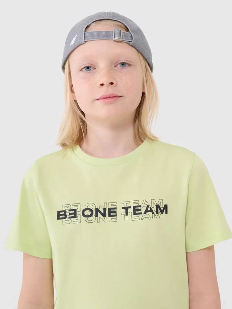 T-shirt chłopięcy, żółty, 4F