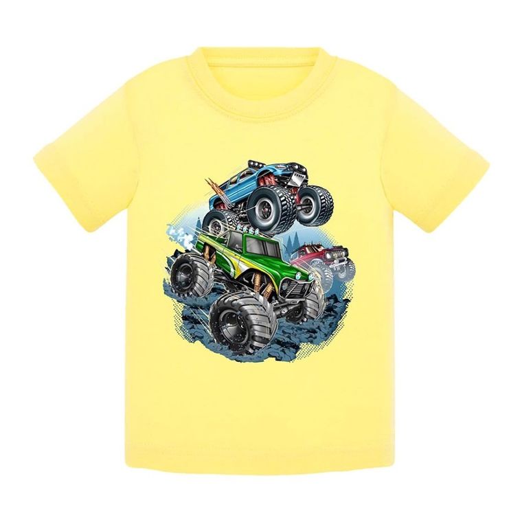 T-shirt chłopięcy, żółty, Tup Tup