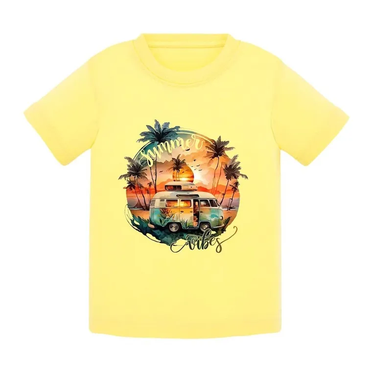T-shirt chłopięcy, żółty, Tup Tup