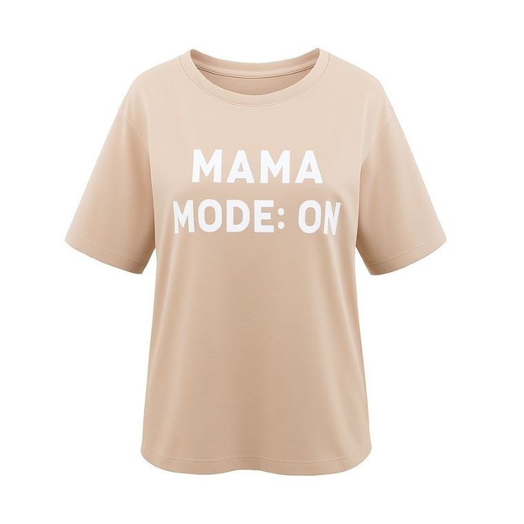 T-shirt damski, beżowy, Eevi