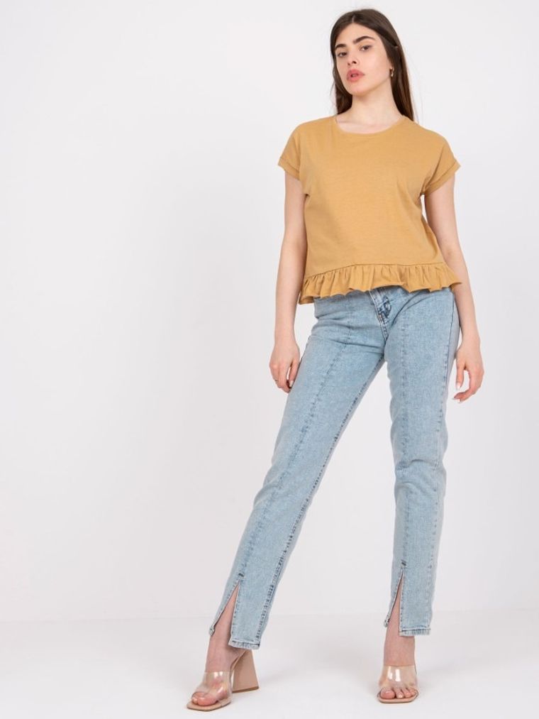 T-shirt damski, beżowy, Mayflies