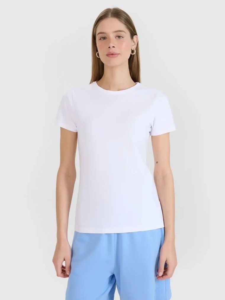 T-shirt damski, biały, 4F