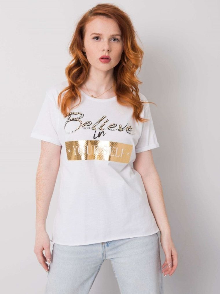 T-shirt damski, biały, H&B