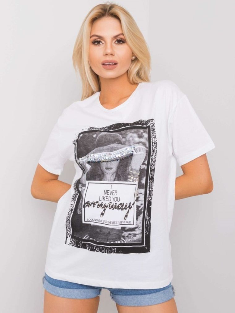 T-shirt damski, biały, H&B