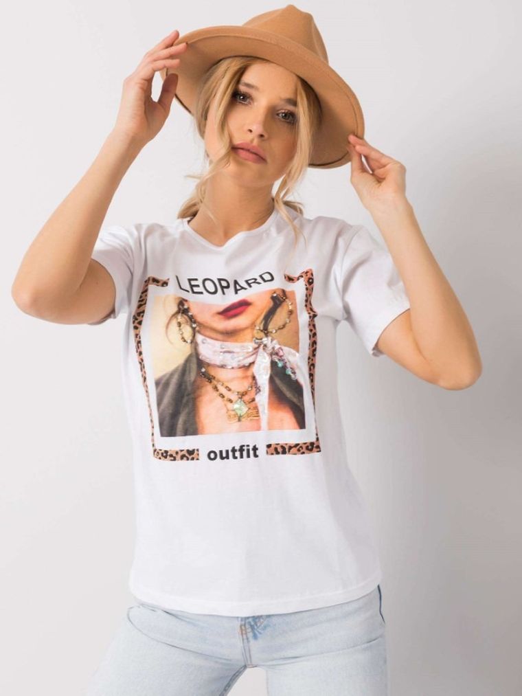 T-shirt damski, biały, H&B