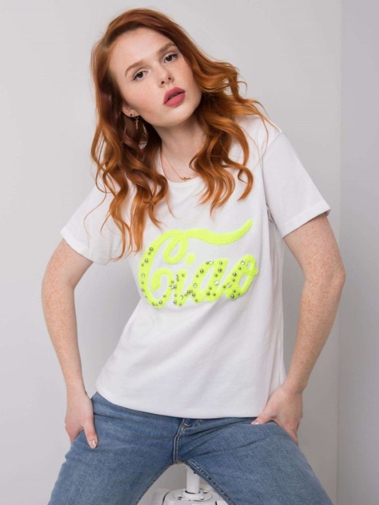 T-shirt damski, biały, H&B