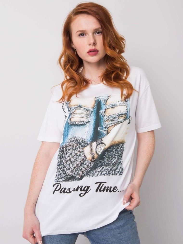 T-shirt damski, biały, H&B