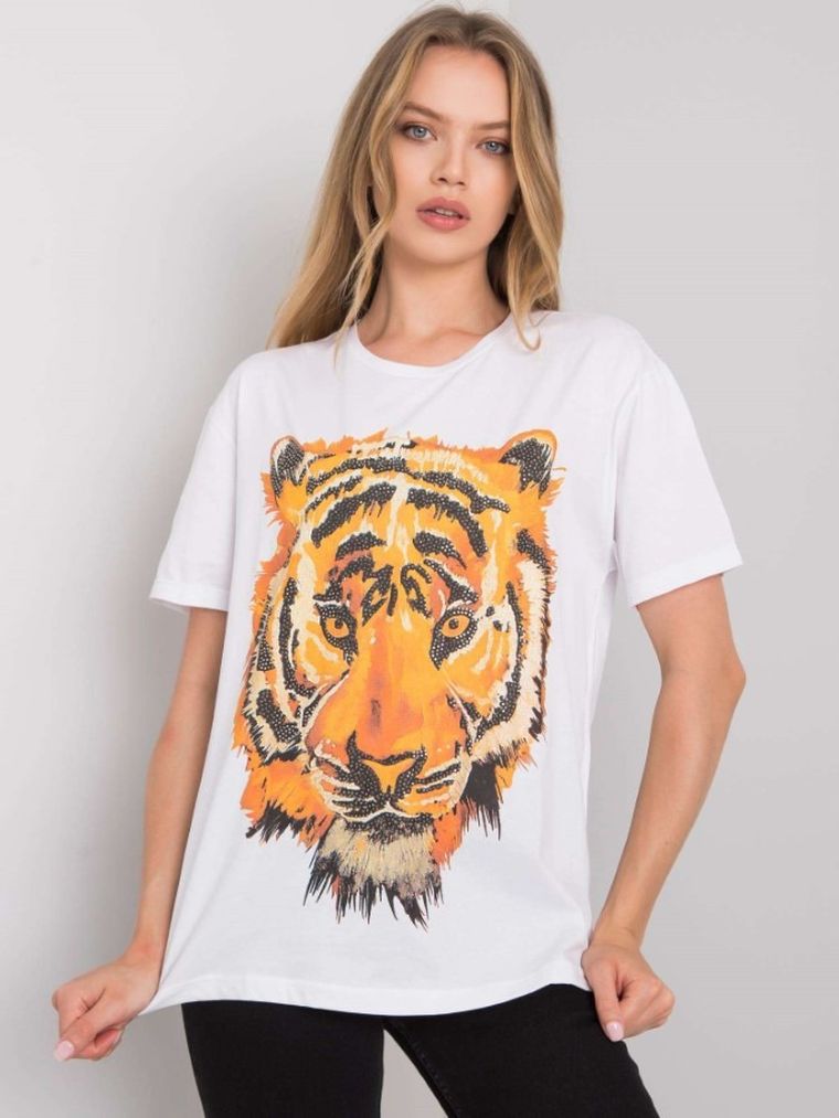 T-shirt damski, biały, H&B