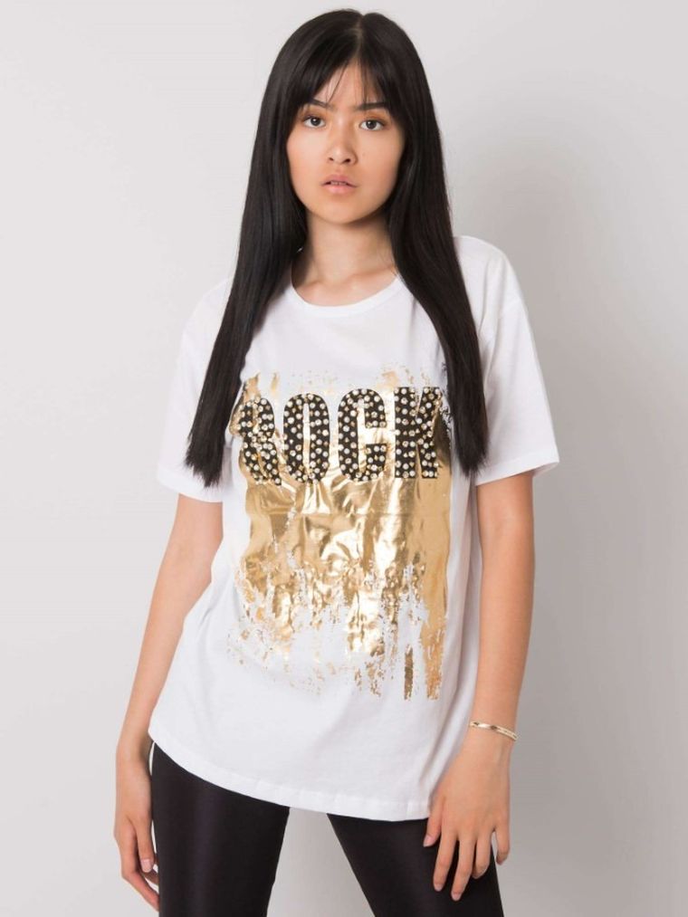 T-shirt damski, biały, H&B